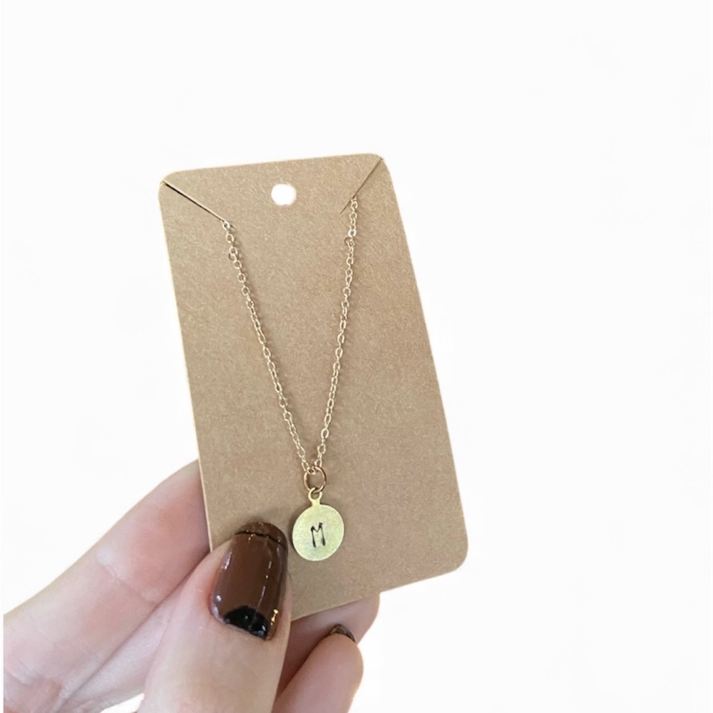 Gold Initial 'M' Pendant Necklace